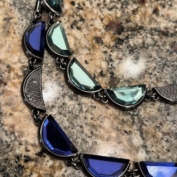 NWT Coldwater Creek Jewelry Collection double layer Crescent Halfmoon necklace - Picture 8 of 13